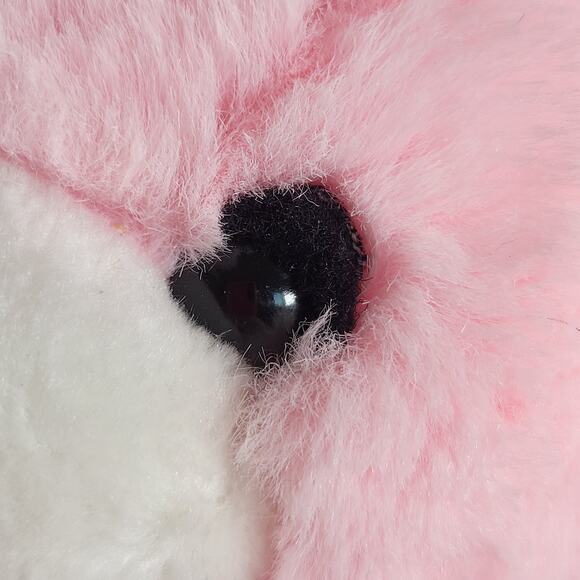 Pink Plush Teddy Bear Vintage 1988 Moonbeam Toys 12" Floral Paws Bow Korea - Picture 7 of 11